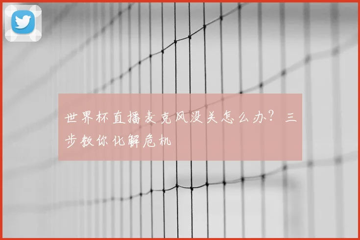 世界杯直播麦克风没关怎么办？三步教你化解危机